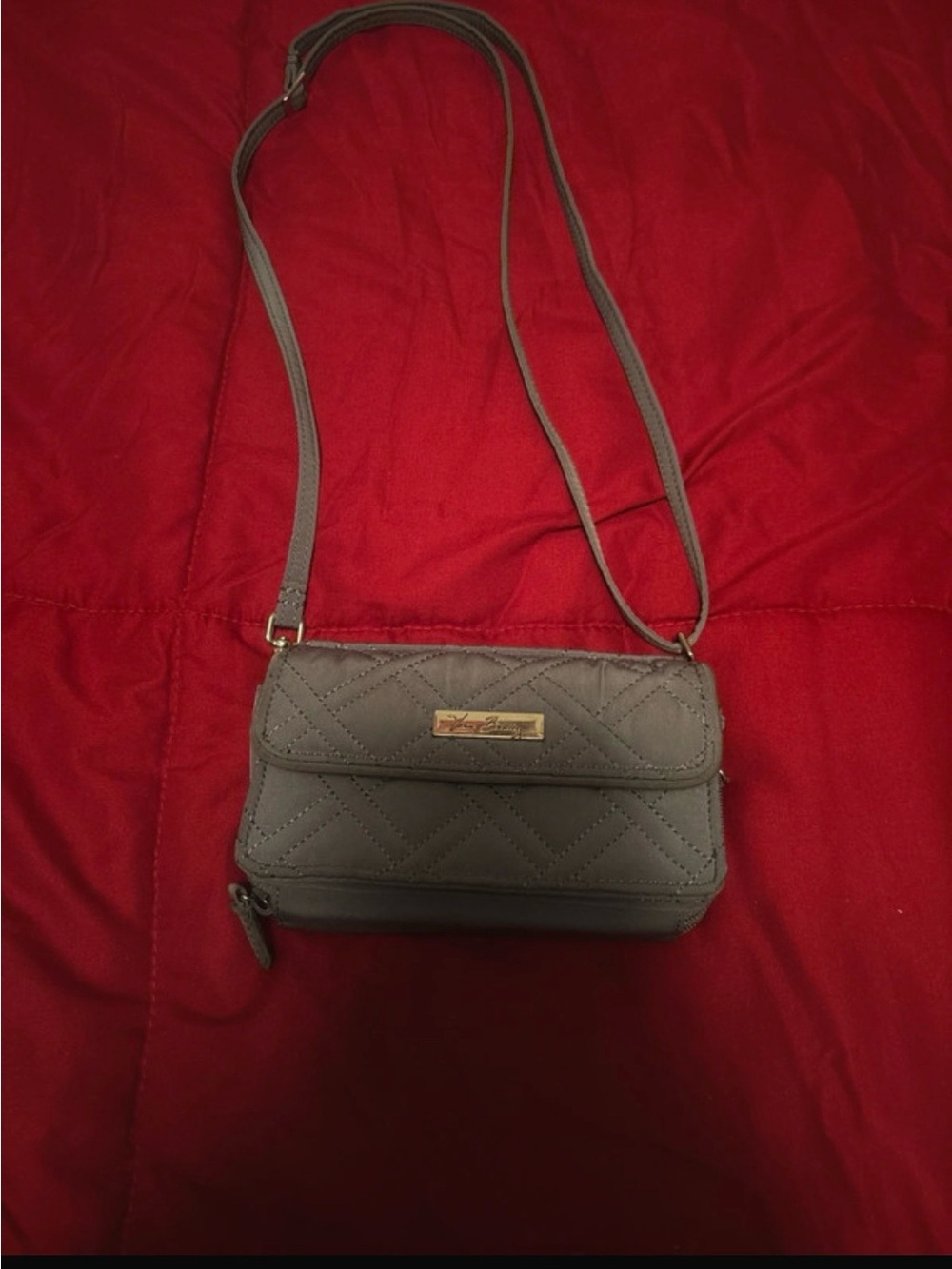 Vera Bradley Quilted Gray Crossbody Bag